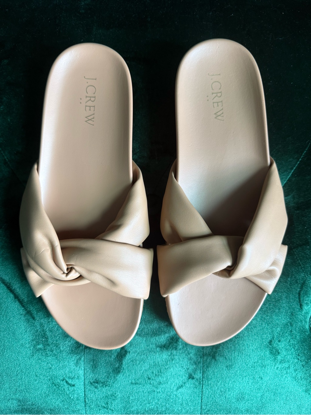 J.Crew Factory Knotted Slide Sandals Neutral Comfort Slides Size 9